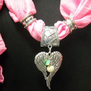 Pendant Scarf, Jewelry Scarf, Scarf Necklace